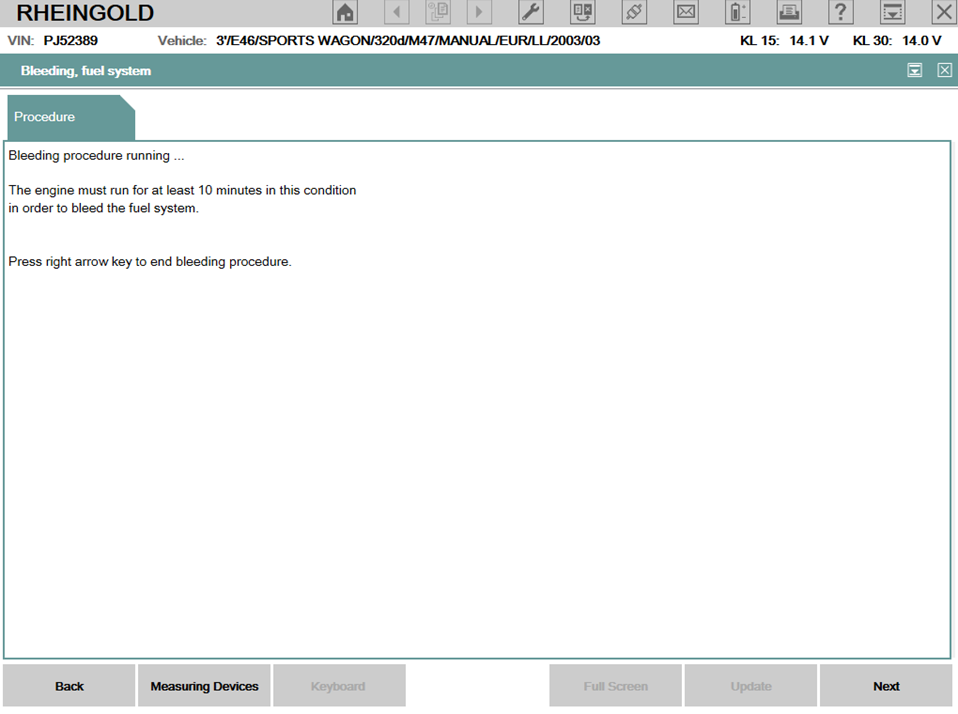 Diagnostyka bmw ista układ paliwowy dde5 bleeding fuel system